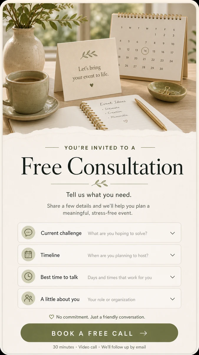 Free Consultation client intake card
