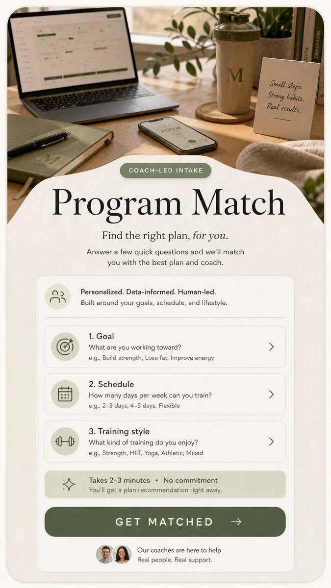 Program Match coaching intake card