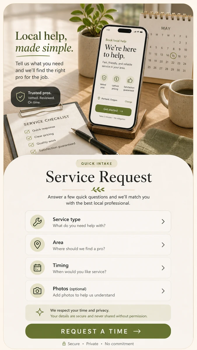 Service Request intake card