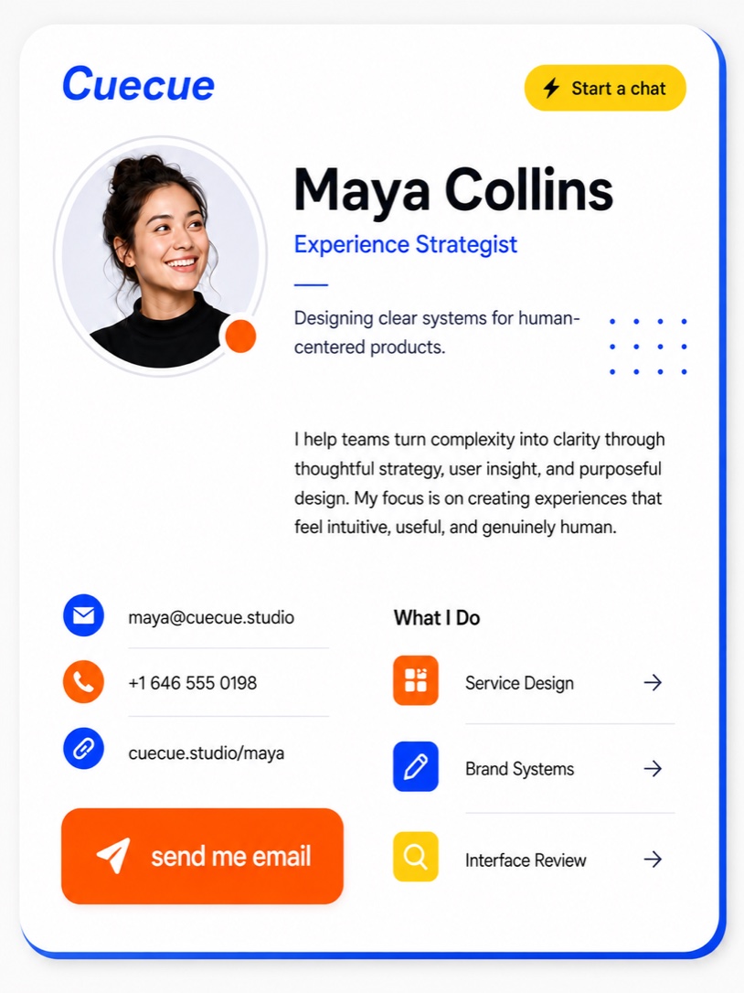 Digital business Card preview
