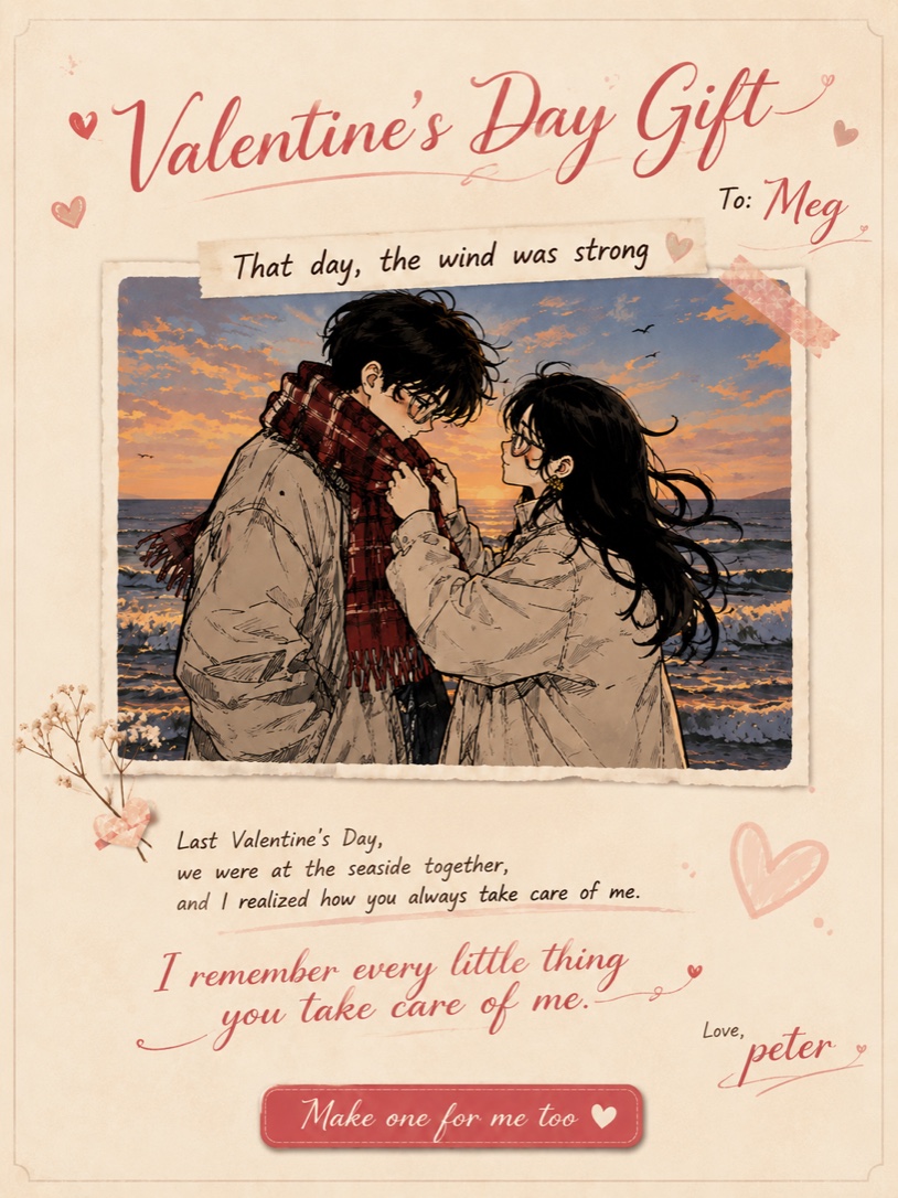 Personalized Valentine's Day e-gift Card preview