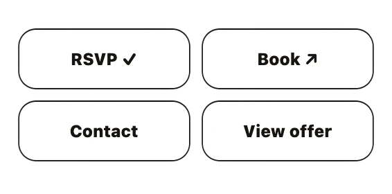 RSVP, booking, contact and offer call to action buttons